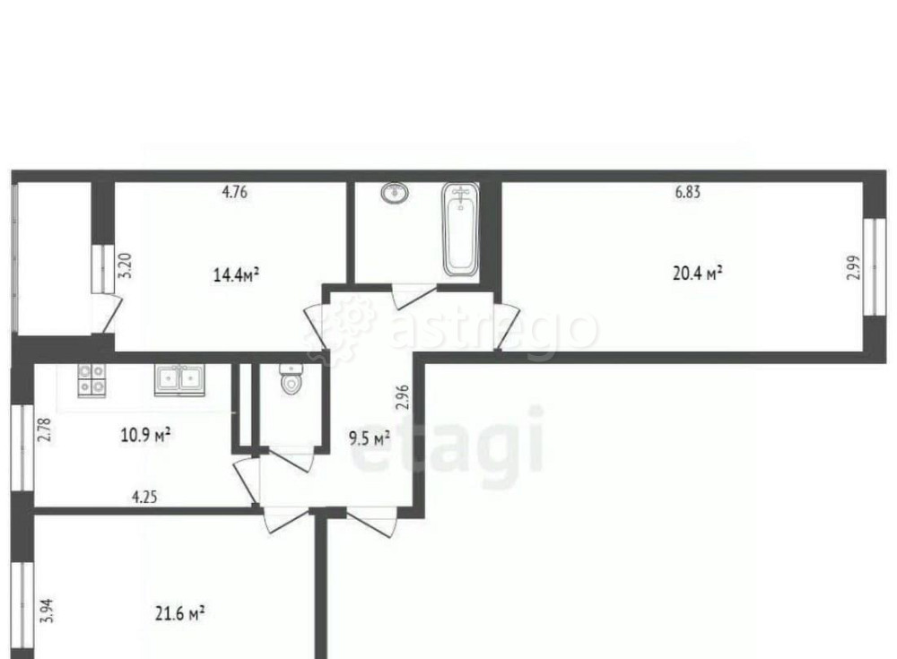 3-комн. квартира, 83.8 м2, 11/20 эт. Одинцово - изображение 7