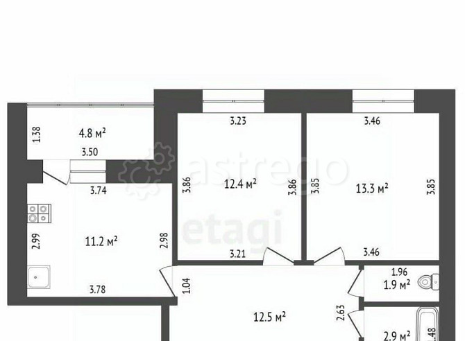 3-комн. квартира, 72.4 м2, 2/10 эт. Стерлитамак - изображение 5