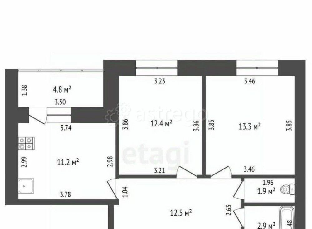 3-комн. квартира, 72.4 м2, 2/10 эт. Стерлитамак - изображение 5