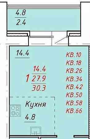 1-комн. квартира, 30.9 м2, 4/9 эт. Новоалтайск