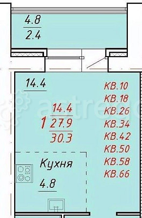 1-комн. квартира, 30.9 м2, 4/9 эт. Новоалтайск - изображение 2
