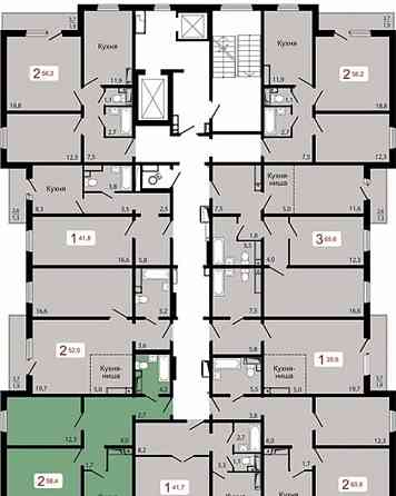 2-комн. квартира, 58.4 м2, 5/17 эт. Красноярск