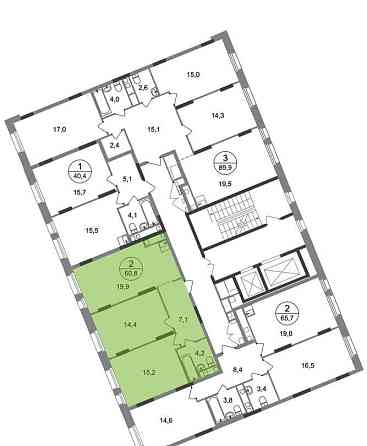 2-комн. квартира, 60 м2, 7/17 эт. Москва