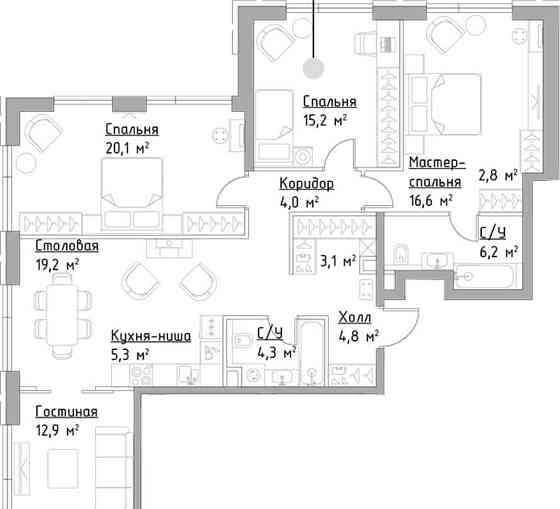 4-комн. квартира, 114.5 м2, 27/27 эт. Москва