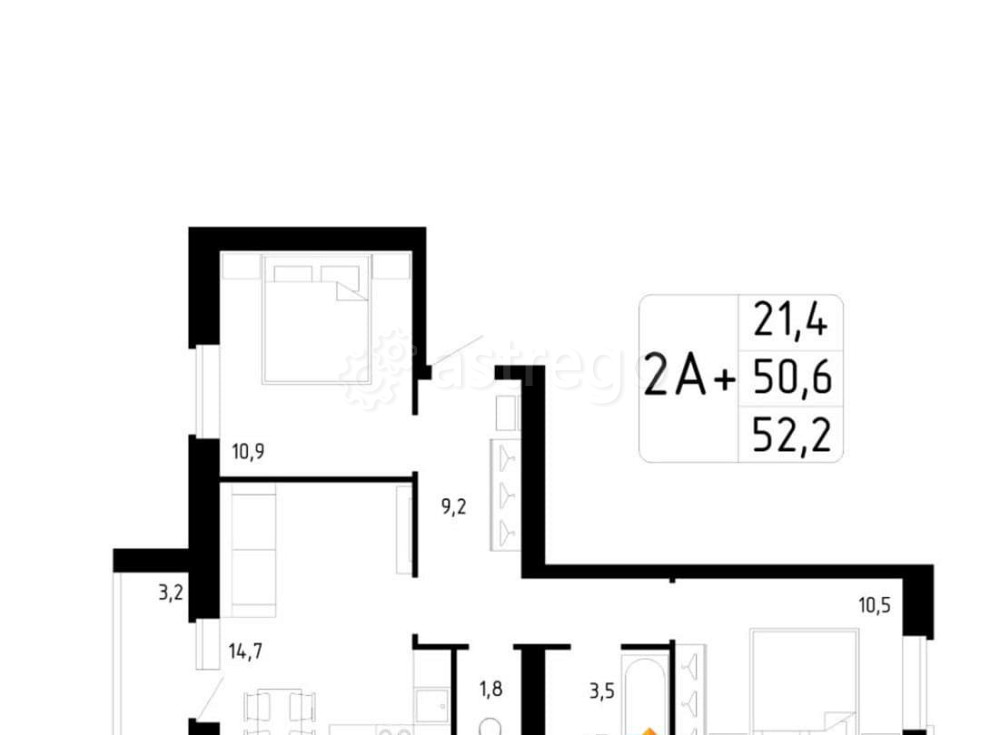 2-комн. квартира, 52.2 м2, 4/9 эт. Стерлитамак - изображение 7