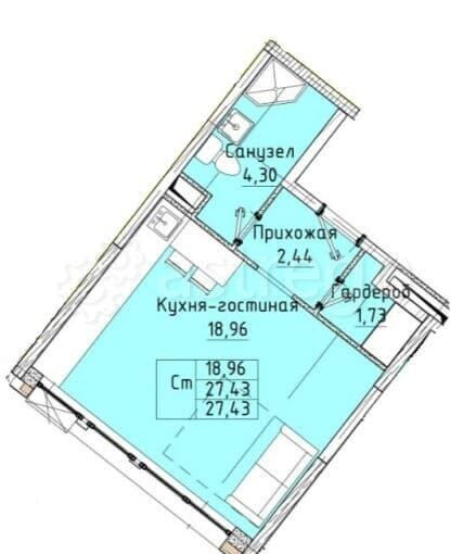 1-комн. квартира, 27.4 м2, 2/13 эт. Санкт-Петербург - изображение 7