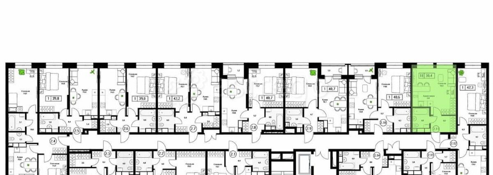 Студия, 30.4 м2, 6/13 эт. Пушкино - изображение 2