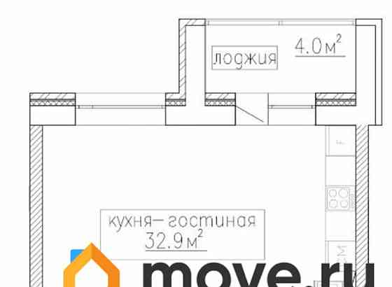 Студия, 38.6 м2, 1/4 эт. Старый Оскол