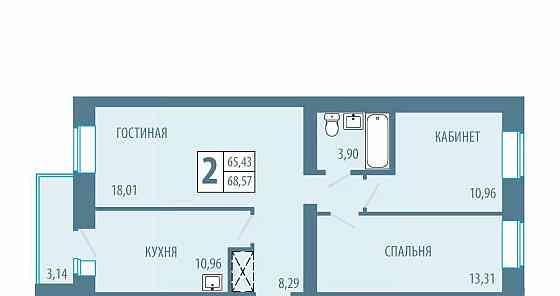 2-комн. квартира, 68.57 м2, 5/5 эт. Железногорск