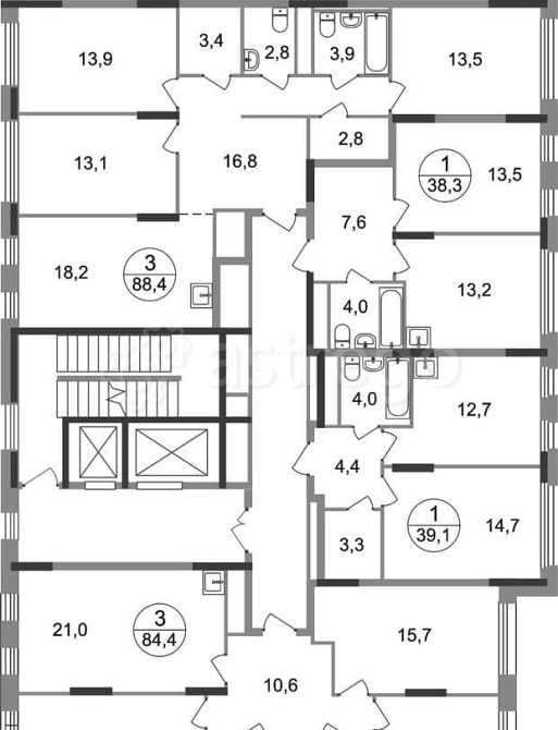 3-комн. квартира, 84 м2, 2/17 эт. Москва - изображение 10