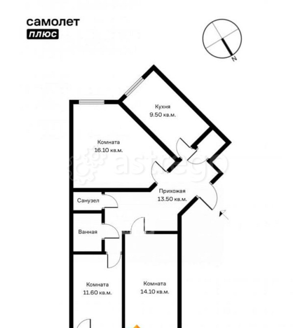 3-комн. квартира, 72.3 м2, 8/22 эт. Санкт-Петербург - изображение 7