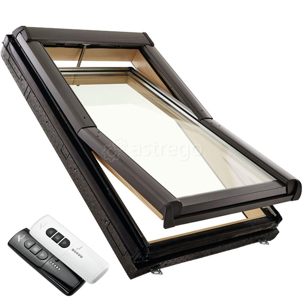 Окно мансардное деревянное Roto Designo R69 H2EF. Электрическое. ThermoBlock WD. Беспроводное. Ижевск - изображение 1