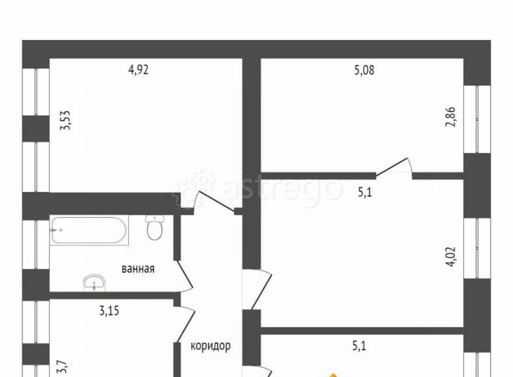 4-комн. квартира, 93.3 м2, 2/5 эт. Красноярск - изображение 3