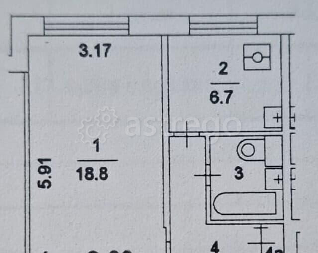1-комн. квартира, 32.5 м2, 5/9 эт. Москва - изображение 7