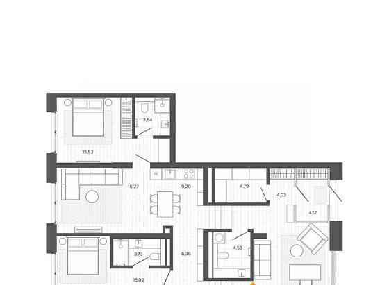 4-комн. квартира, 109.52 м2, 1/9 эт. Барнаул