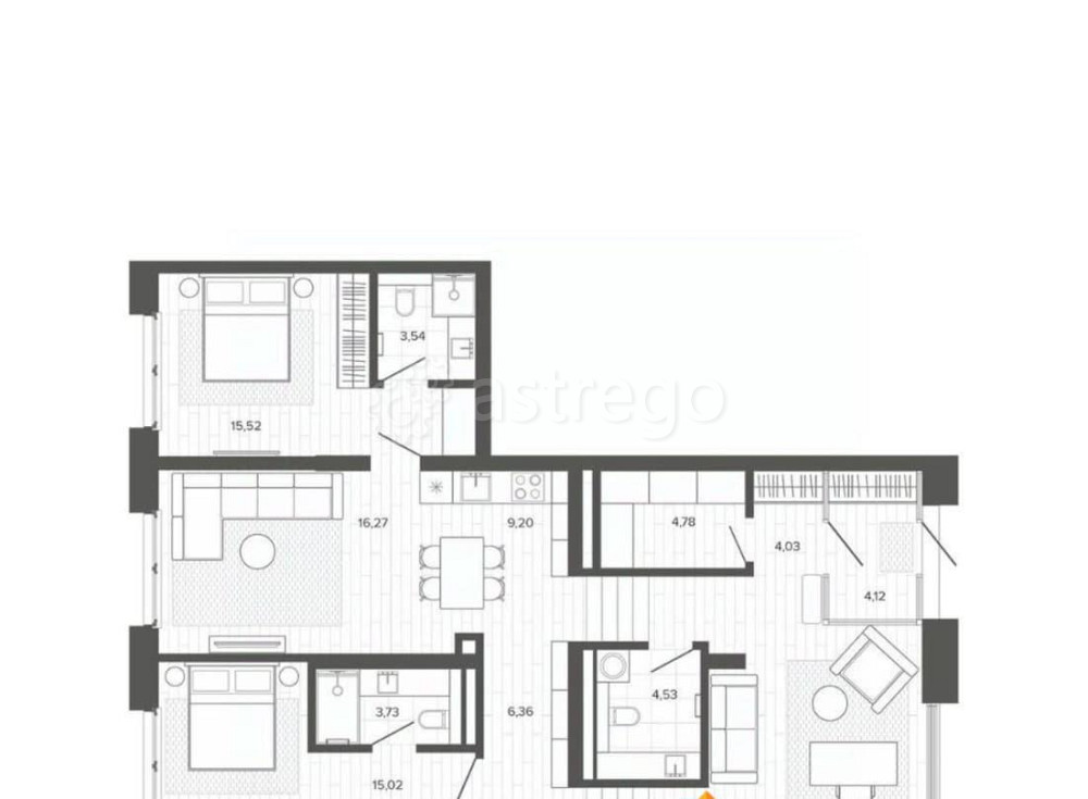 4-комн. квартира, 109.52 м2, 1/9 эт. Барнаул - изображение 1
