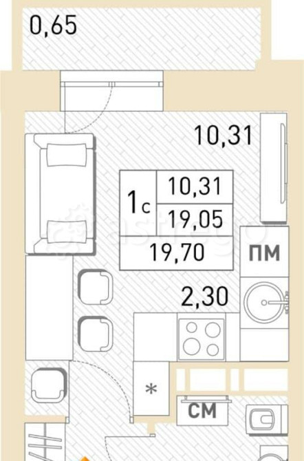 Студия, 19.5 м2, 10/17 эт. Балашиха - изображение 1
