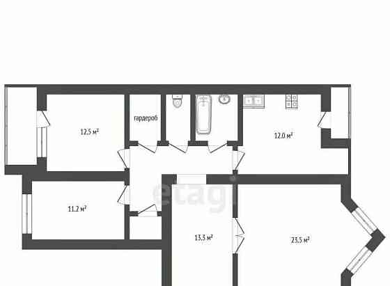 3-комн. квартира, 91.2 м2, 3/12 эт. Архангельск