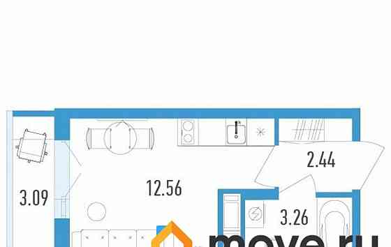 Студия, 19.19 м2, 10/12 эт. Санкт-Петербург