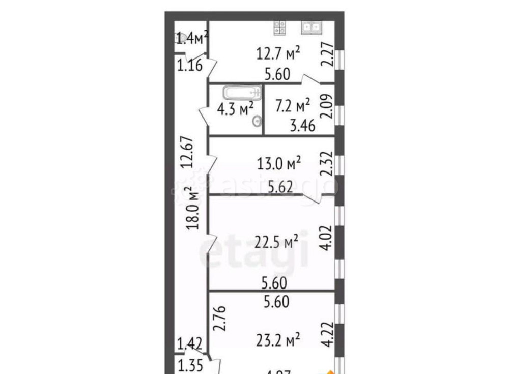4-комн. квартира, 135.3 м2, 4/6 эт. Санкт-Петербург - изображение 3
