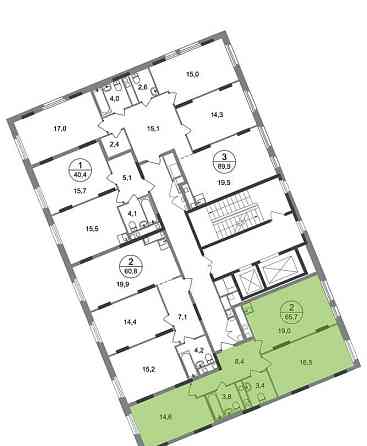 2-комн. квартира, 65 м2, 16/17 эт. Москва