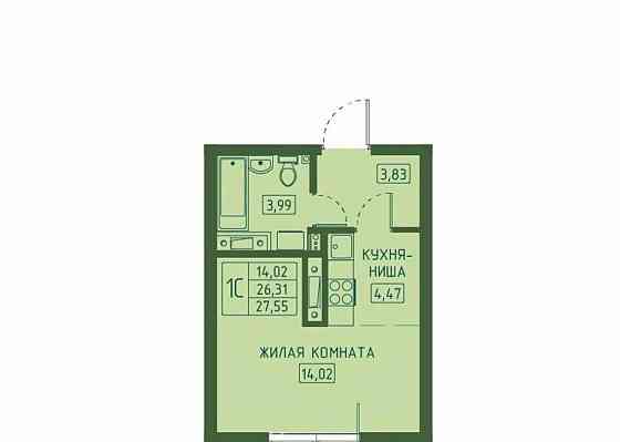 Студия, 27.55 м2, 10/23 эт. Красноярск