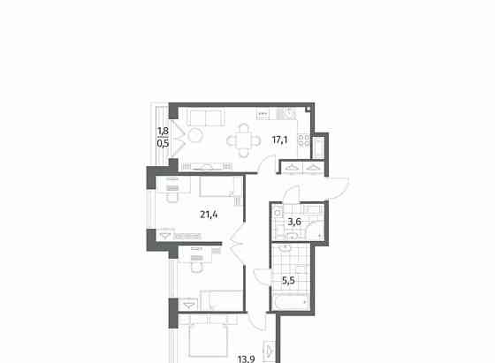 2-комн. квартира, 73.4 м2, 7/8 эт. Санкт-Петербург