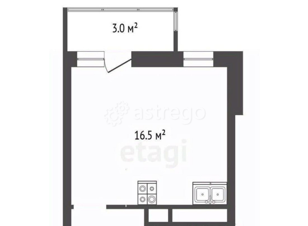 Студия, 26 м2, 5/17 эт. Звенигород - изображение 4
