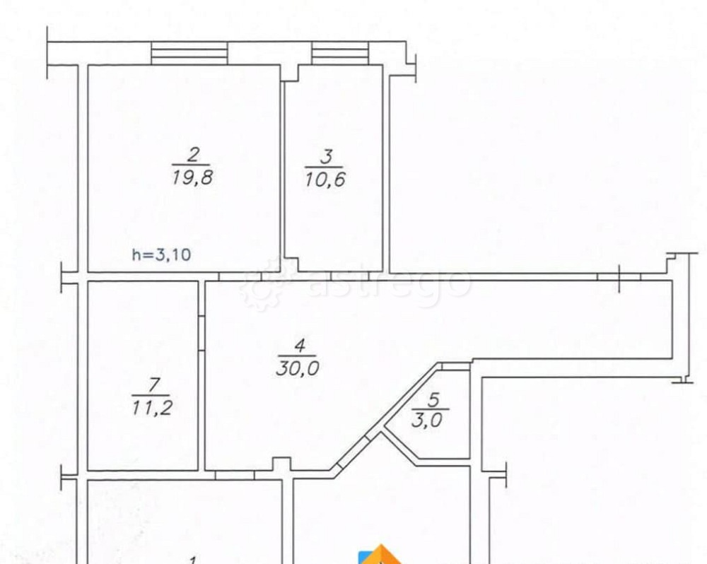 3-комн. квартира, 114 м2, 3/8 эт. Красноярск - изображение 1