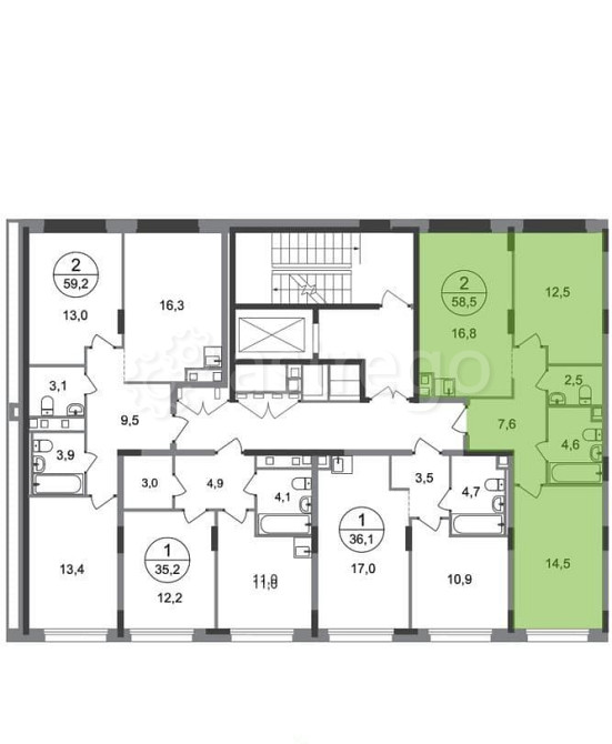 2-комн. квартира, 58 м2, 2/17 эт. Москва - изображение 4