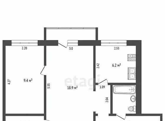 2-комн. квартира, 45.4 м2, 2/4 эт. Кашира