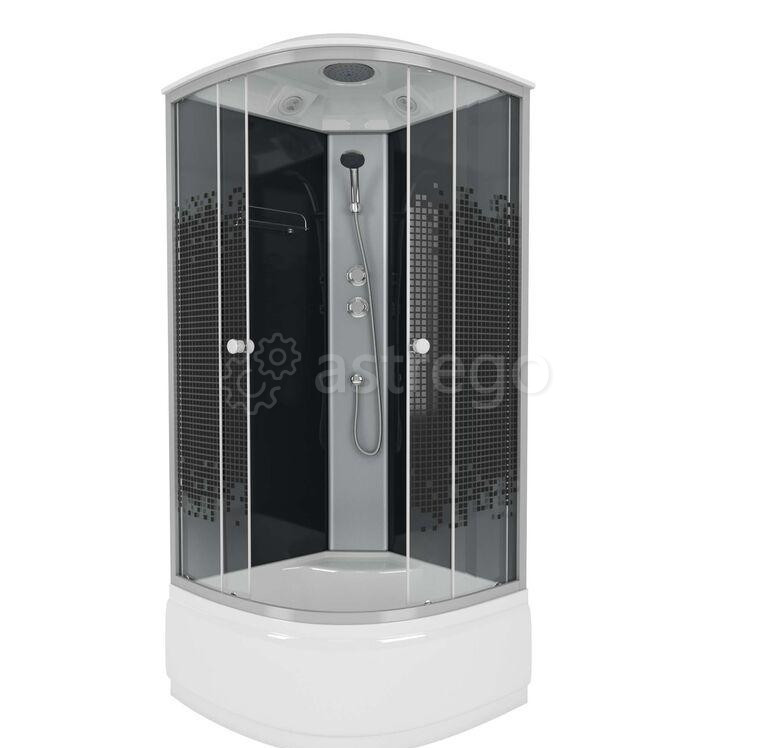 Душевая кабина NG-7508-08BLACK 900х900х2150 высокий поддон 40см стекло МОЗАИКА 4 места Niagara Москва - изображение 1