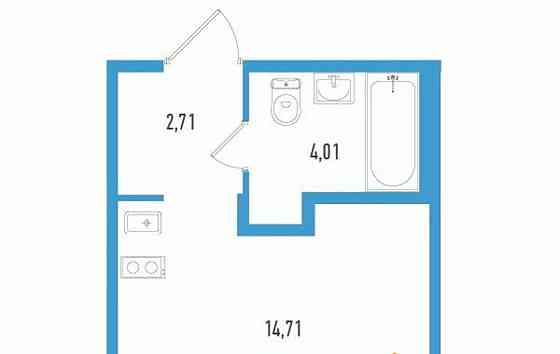 Студия, 22.75 м2, 3/12 эт. Санкт-Петербург