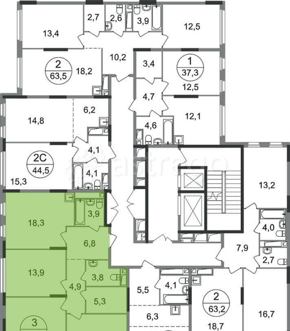 3-комн. квартира, 90 м2, 9/17 эт. Москва - изображение 9