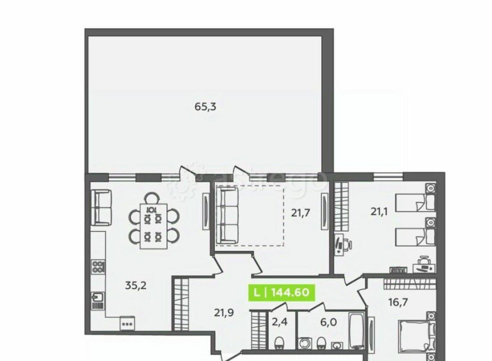 4-комн. апарт-ы, 144.6 м2, 3/16 эт. Санкт-Петербург - изображение 1