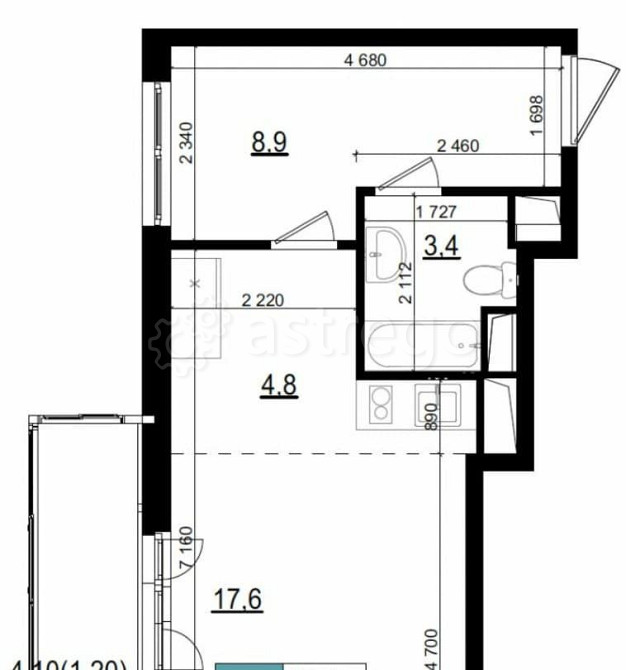 Студия, 35.9 м2, 10/25 эт. Одинцово - изображение 1