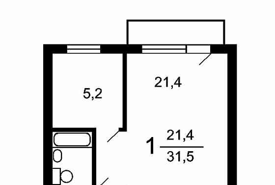 1-комн. квартира, 32 м2, 2/9 эт. Москва