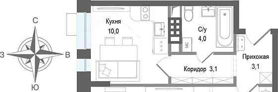 1-комн. квартира, 43.4 м2, 2/8 эт. Королев