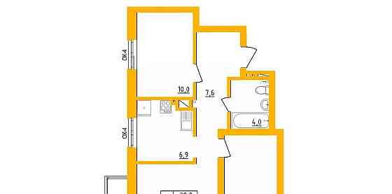 3-комн. квартира, 58.9 м2, 13/27 эт. Уфа