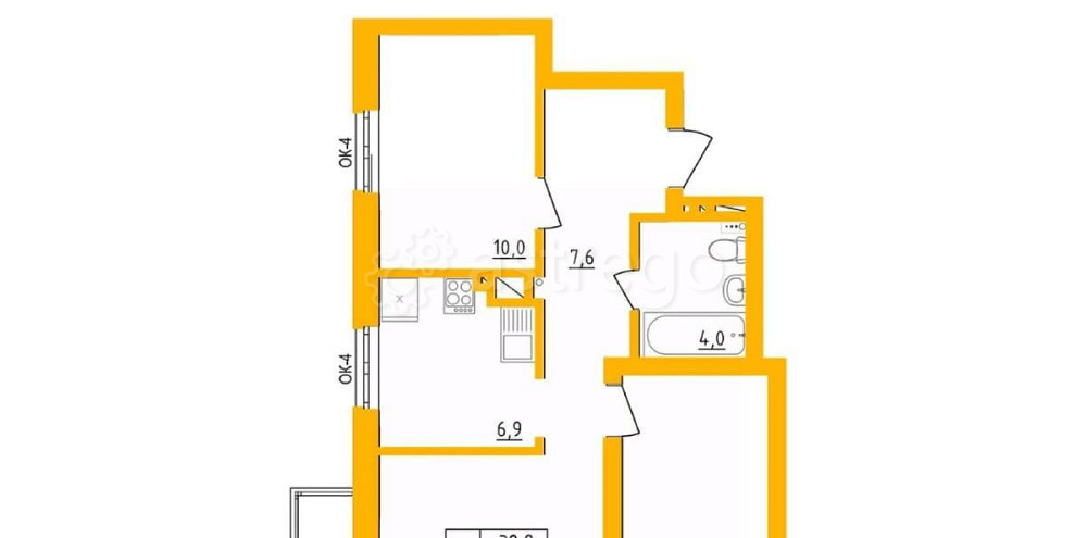 3-комн. квартира, 58.9 м2, 13/27 эт. Уфа - изображение 1