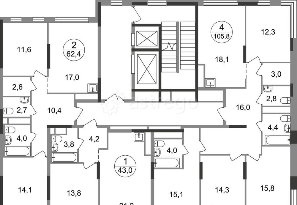1-комн. квартира, 43 м2, 16/17 эт. Москва - изображение 4