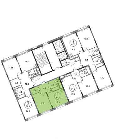 1-комн. квартира, 36 м2, 4/17 эт. Москва