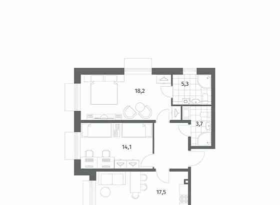 2-комн. квартира, 65.6 м2, 2/8 эт. Санкт-Петербург