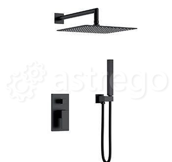 Душевой комплект BOHEME Qubic 474-3-B Black Matt Новосибирск - изображение 1