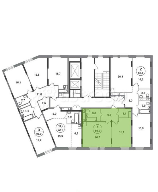 1-комн. квартира, 50 м2, 11/17 эт. Москва - изображение 4