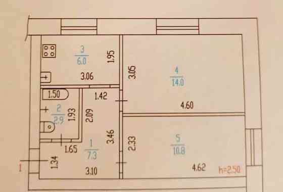 2-комн. квартира, 41 м2, 1/3 эт. Барнаул