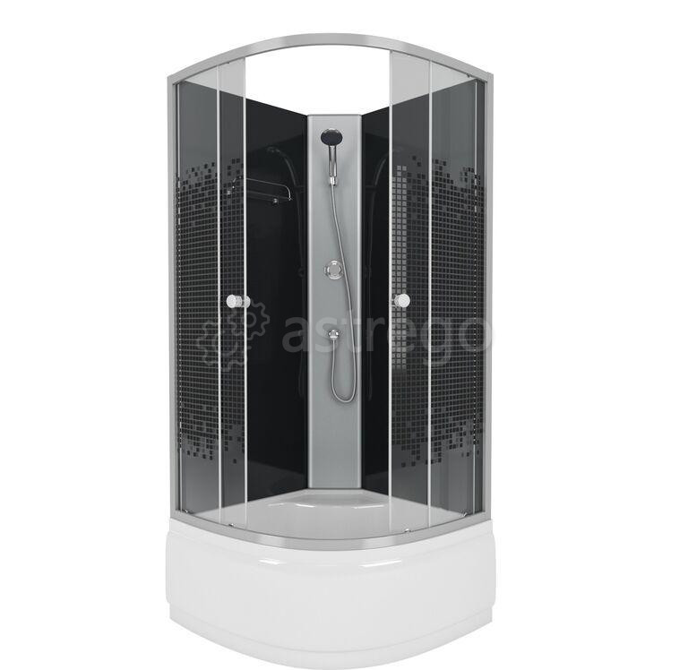 Душевая кабина NG-7508-08BK BLACK 900х900х2000 высокий поддон 40см стекло МОЗАИКА 4 места Niagara Москва - изображение 1