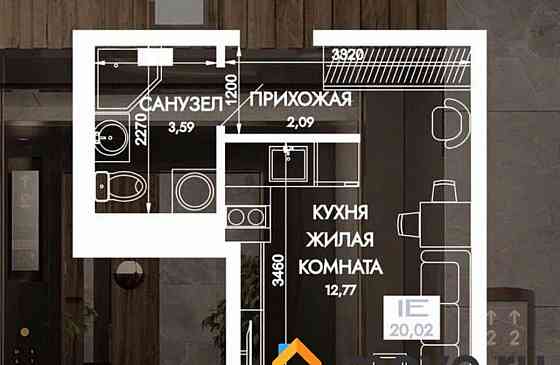 Студия, 20 м, 9/9 эт. Яблоновский