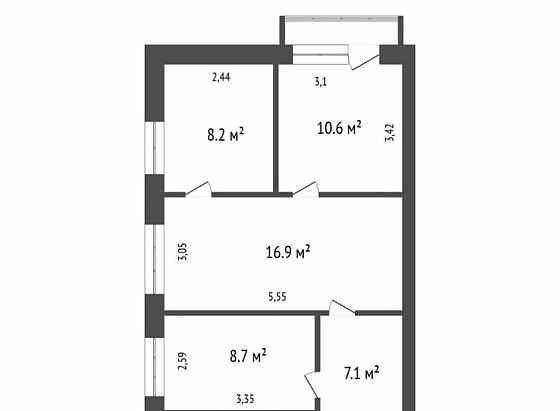 4-комн. квартира, 61.2 м2, 5/5 эт. Красноярск