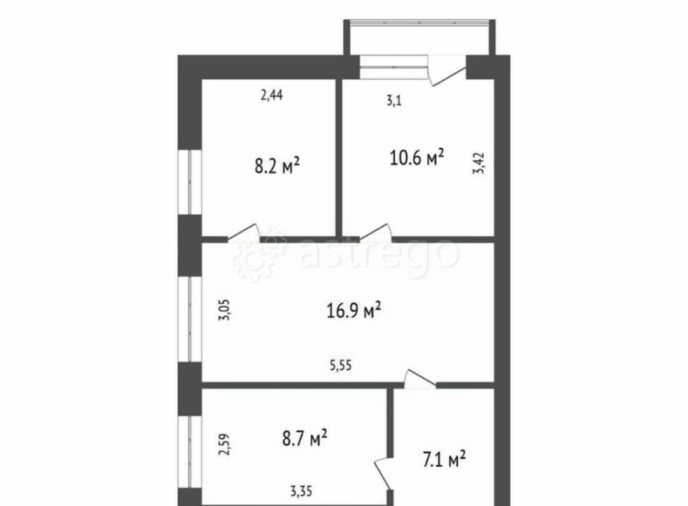 4-комн. квартира, 61.2 м2, 5/5 эт. Красноярск - изображение 2